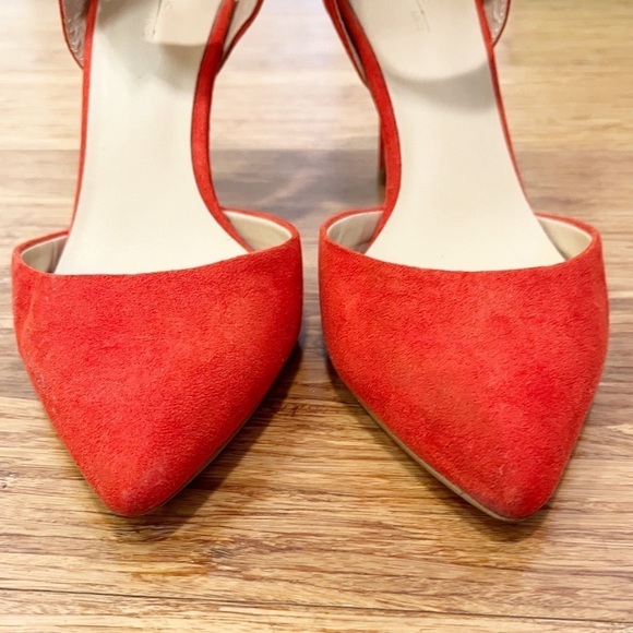 Zara red pointy toe sandals with wide ankle strap and stiletto heels. Size 6.5 - Picture 8 of 15